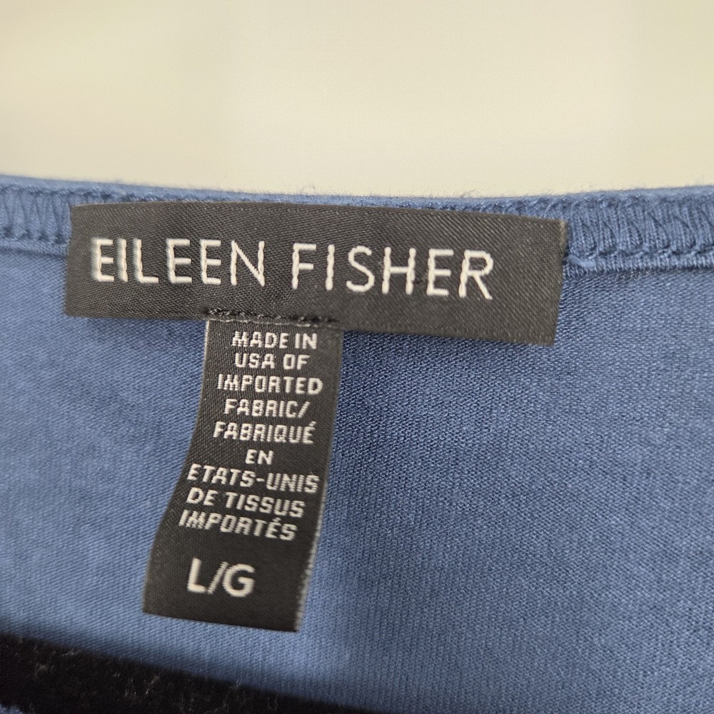 EILEEN FISHER L COAST CREW NECK BOXY STRETCH Tunic Classic Work Jersey Knit - Picture 3 of 6